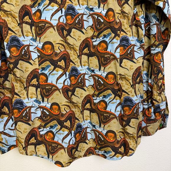 Eton Dress Shirt Mens 39 Medium Slim Fit Tan Long Sleeve Button Up Octopus - Picture 8 of 11